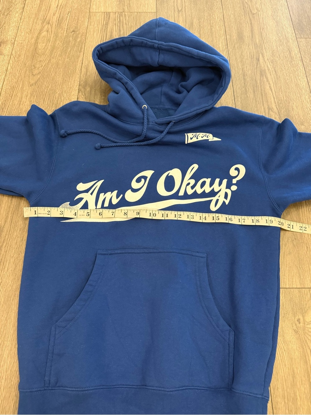 Megan Moroney Blue Oversized Am I Okay Fleece Size: Small Hoodie Pullover Jacket - Picture 5 of 8